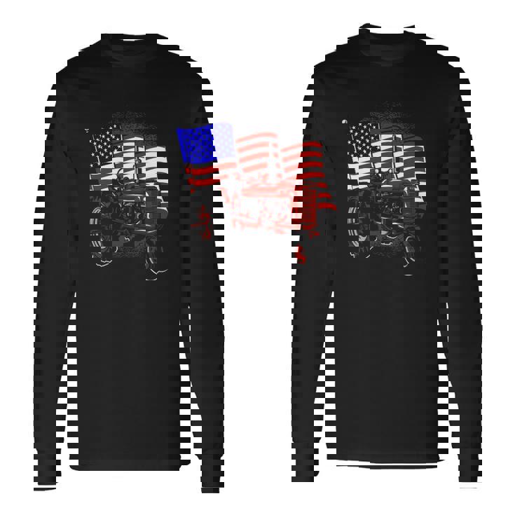 4Th Of July Patriotic Farmer Us Flag Tractor Farmer Long Sleeve T-Shirt T-Shirt