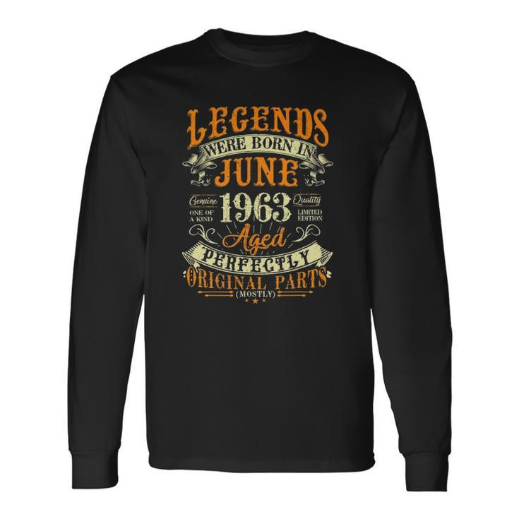 59Th Birthday 59 Years Old Legends Born In June 1963 Birthday Party Long Sleeve T-Shirt T-Shirt