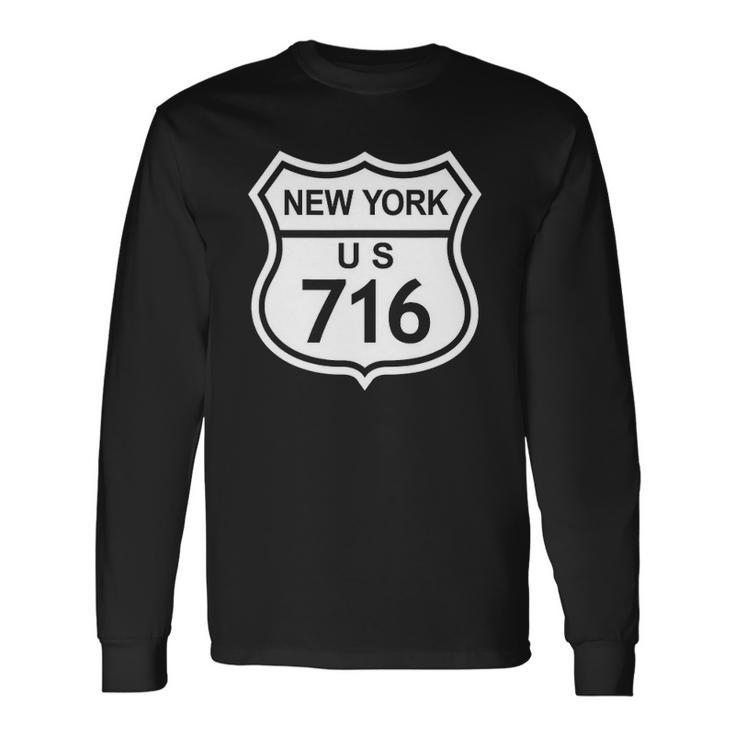 716 New York Area Code Ny Highway Home State Long Sleeve T-Shirt T-Shirt