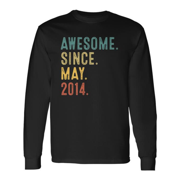 8 Years Old Awesome Since May 2014 8Th Birthday Long Sleeve T-Shirt