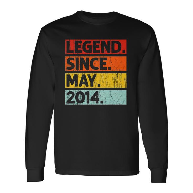 8Th Birthday Legend Since May 2014 8 Years Old Long Sleeve T-Shirt