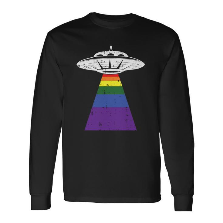 Alien Abduction Gay Pride Lgbtq Gaylien Ufo Proud Ally Long Sleeve T-Shirt T-Shirt