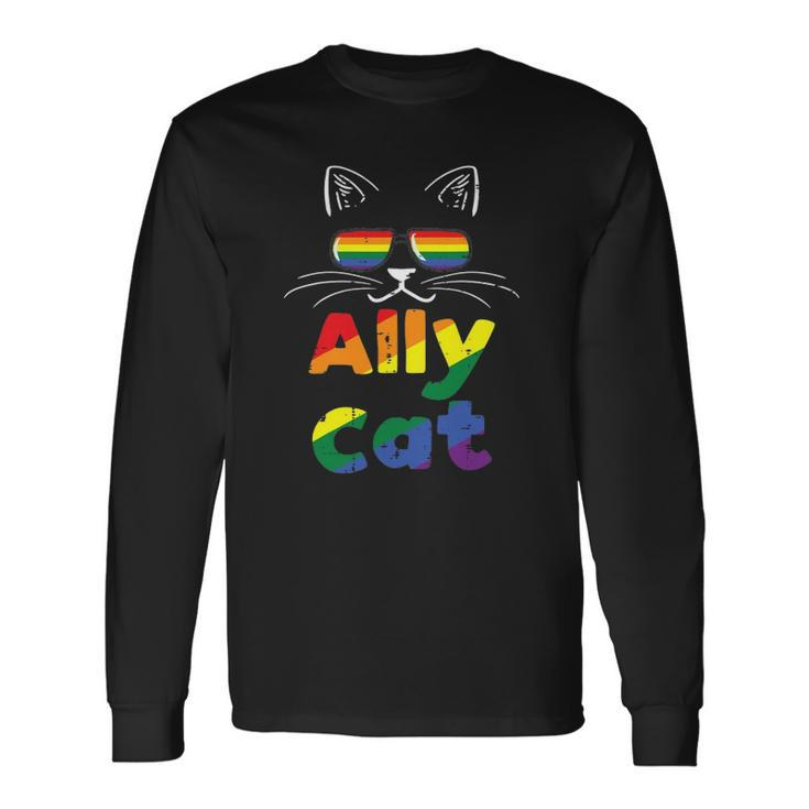 Ally Cat Pride Month Straight Ally Gay Lgbtq Lgbt Long Sleeve T-Shirt T-Shirt