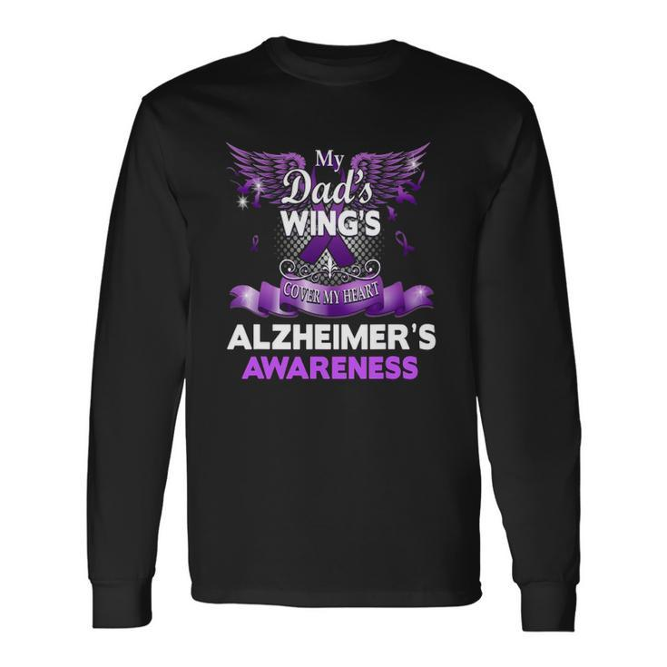 Alzheimers Awareness Products Dads Wings Memorial Long Sleeve T-Shirt T-Shirt