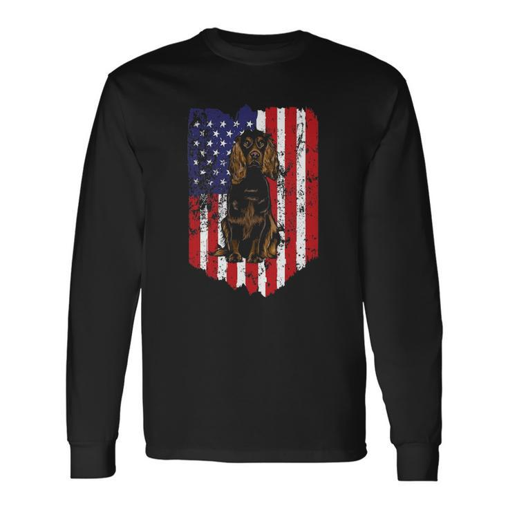 American Flag Boykin Spaniel 4Th Of July Usa Long Sleeve T-Shirt T-Shirt