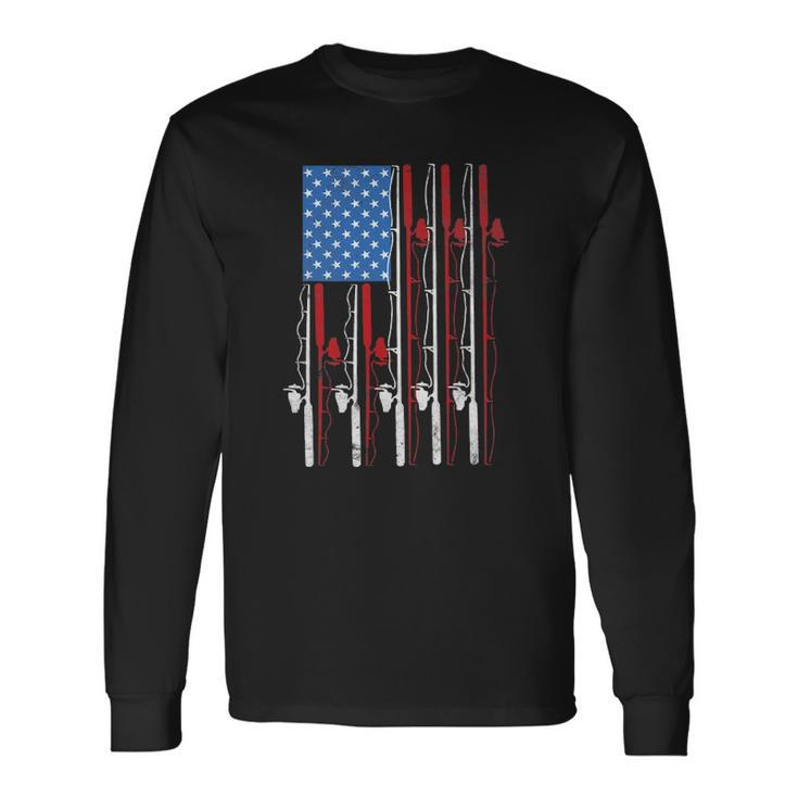 American Flag Fishing Patriotic FishermanFishing Rods Flag Long Sleeve T-Shirt T-Shirt Gifts ideas