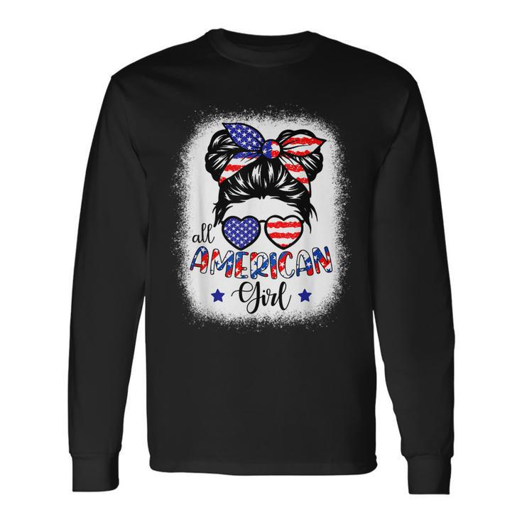 All American Girls 4Th Of July Bleached Daughter Usa Long Sleeve T-Shirt