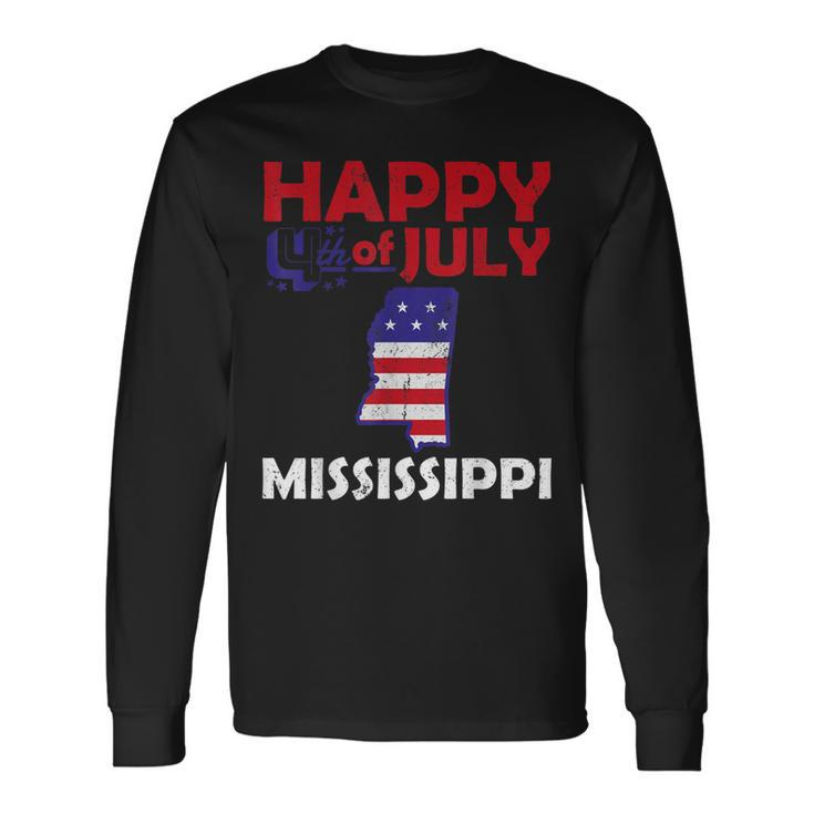 American Independence Day 4Th July Veteran Mississippi Long Sleeve T-Shirt