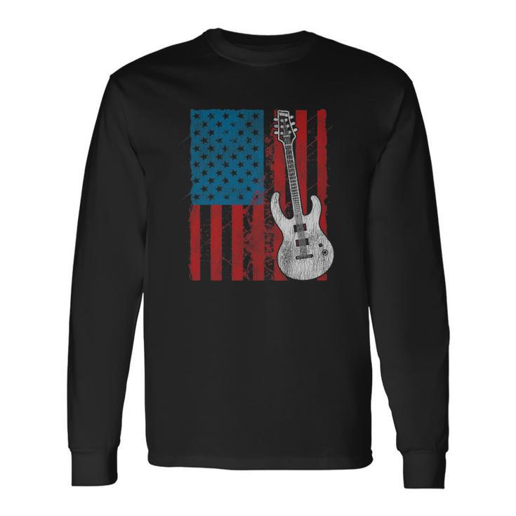 American Pride Guitar Player Guitar Long Sleeve T-Shirt T-Shirt