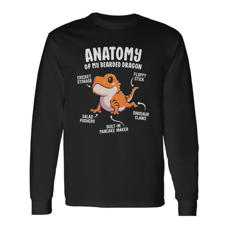 Anatomy Of A Bearded Dragon For Reptile Lover Long Sleeve T-Shirt T-Shirt