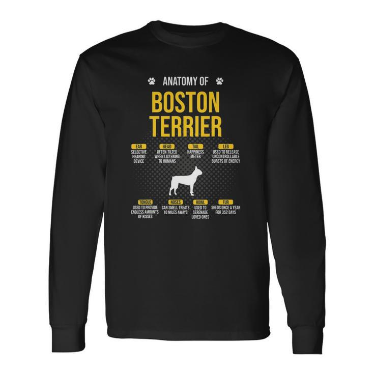 Anatomy Of Boston Terrier Dog Lover Long Sleeve T-Shirt T-Shirt