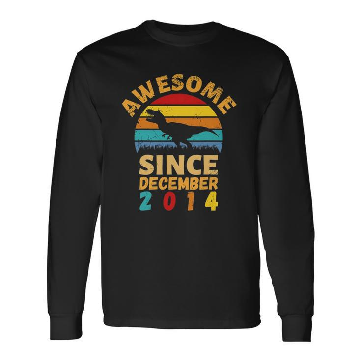 Awesome Since December 2014 Vintage 7Th Birthday Dinosaur Long Sleeve T-Shirt T-Shirt