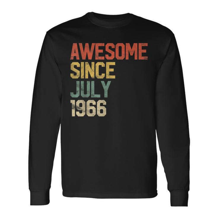 Awesome Since July 1966 Men Woman 55Th Birthday 55 Year Old Long Sleeve T-Shirt