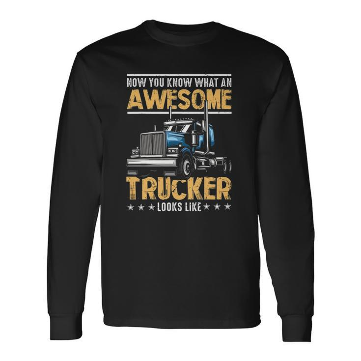 Awesome Trucker Semi Truck Driver 18 Wheeler Mechanic Long Sleeve T-Shirt T-Shirt
