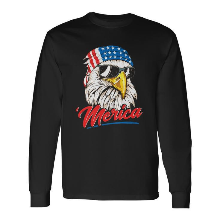 Bald Eagle Merica 80S Mullet Eagle America Usa 4Th Of July Essential Long Sleeve T-Shirt T-Shirt
