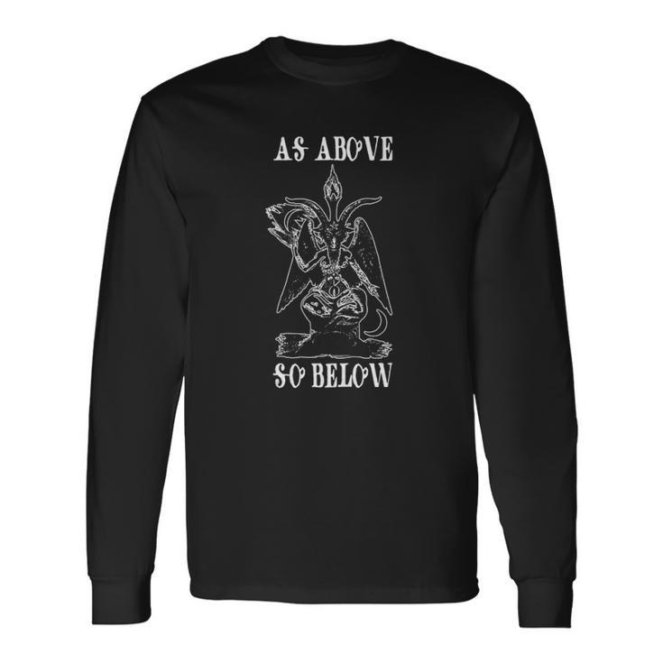 Baphomet Satan Goat As Above So Below Lucifer Occult Long Sleeve T-Shirt T-Shirt