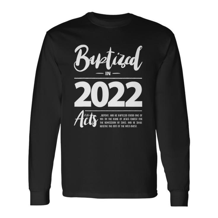 Baptized In 2022 Bible Acts 238 Vbs Christian Baptism Jesus Long Sleeve T-Shirt T-Shirt