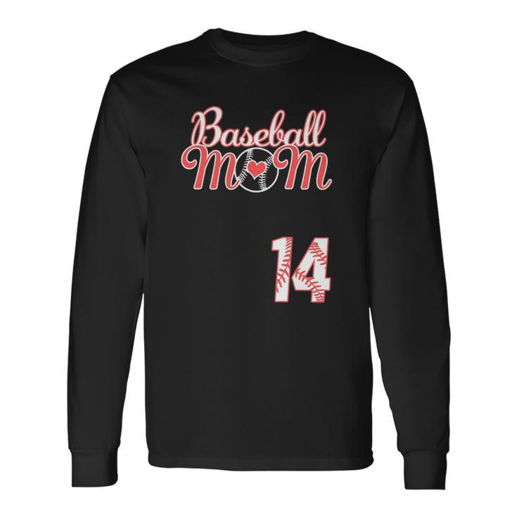 Baseball Mom 14 Baseball Player Jersey Long Sleeve T-Shirt T-Shirt