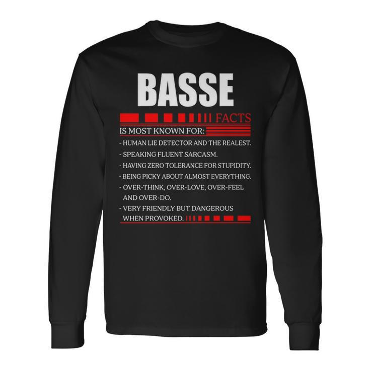 Basse Fact Fact Shirt Basse Shirt For Basse Fact Long Sleeve T-Shirt