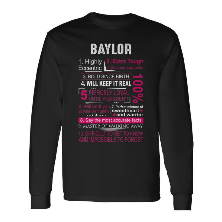 Baylor Name Baylor Name Long Sleeve T-Shirt