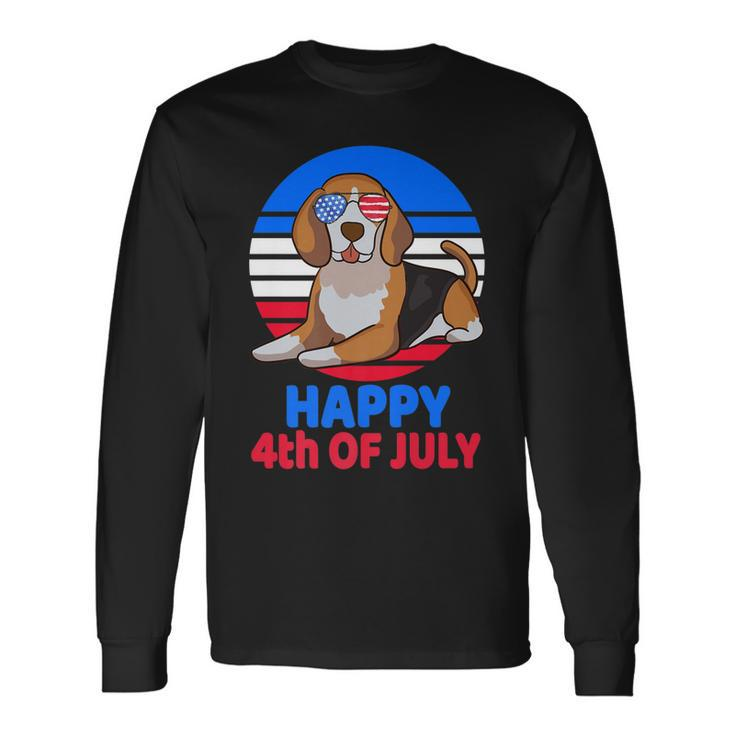 Beagle 4Th Of July For Beagle Lover Beagle Mom Dad July 4Th Long Sleeve T-Shirt