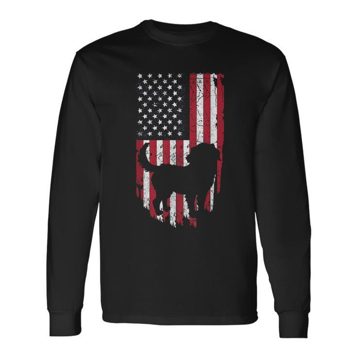 Bernese Mountain Dog Mom Dad 4Th Of July American Long Sleeve T-Shirt