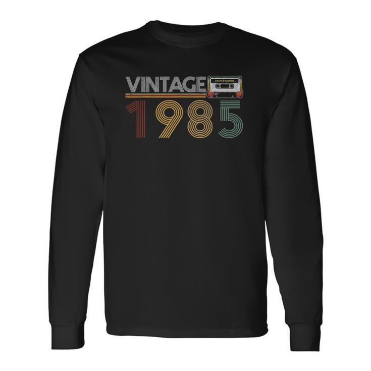 Best Of 1985 37 Years Old Cassette Vintage 37Th Birthday Long Sleeve T-Shirt