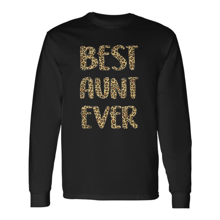 Best Aunt Ever Leopard Print For Auntie Long Sleeve T-Shirt T-Shirt