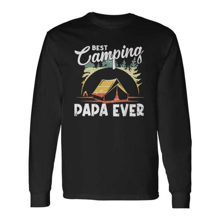 Best Camping Papa Ever Vintage Camper Long Sleeve T-Shirt T-Shirt
