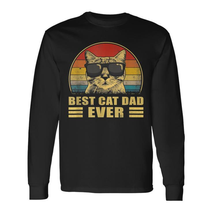 Best Cat Dad Ever Bump Fit Fathers Day Daddy For Long Sleeve T-Shirt T-Shirt