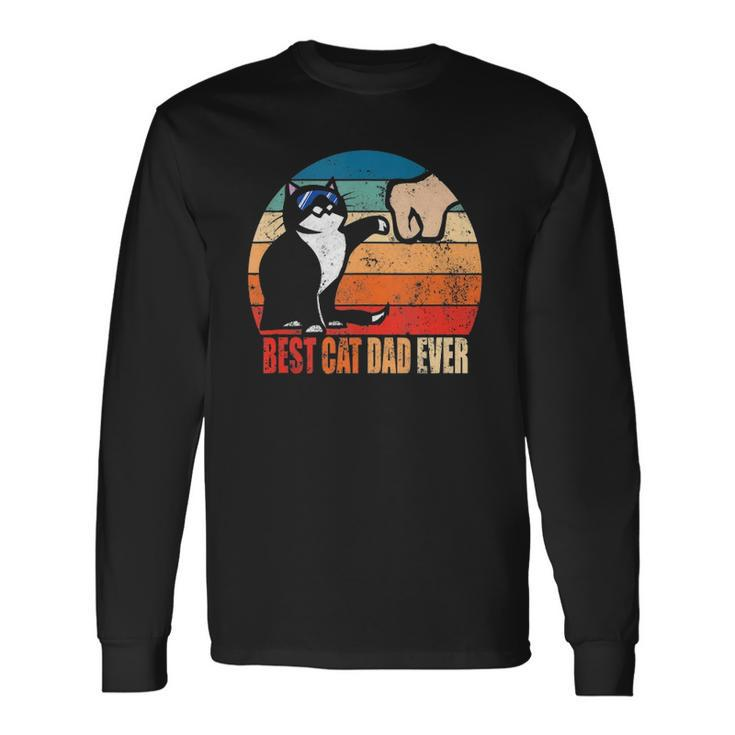 Best Cat Dad Ever Paw Fist Bump Fathers Day Tee Long Sleeve T-Shirt T-Shirt