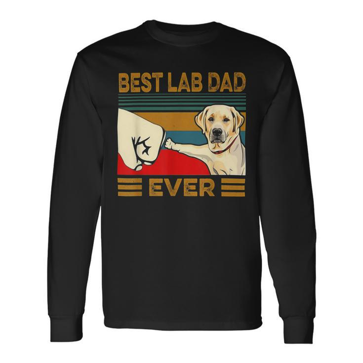 Best Lab Dad Ever Retro Vintage Long Sleeve T-Shirt