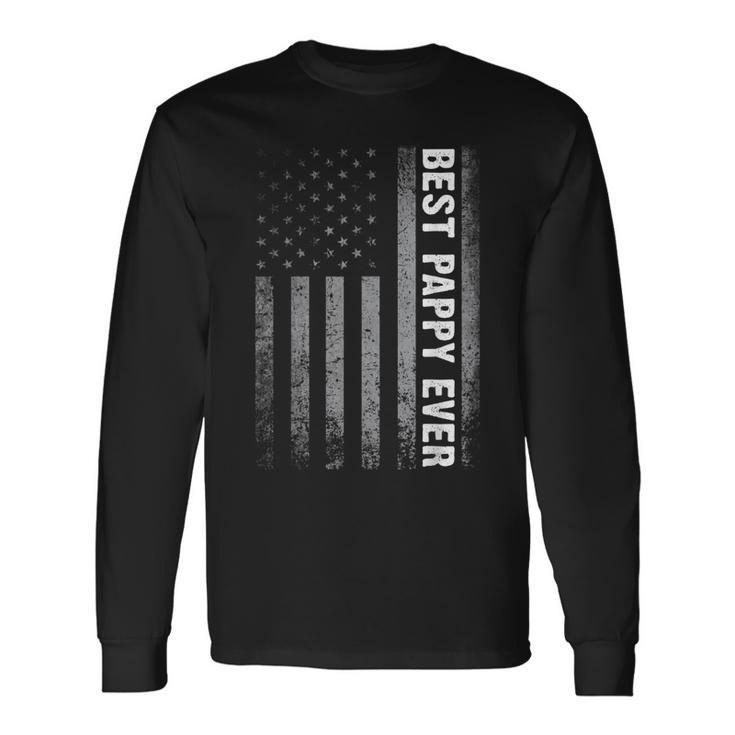 Best Pappy Ever Vintage American Flag Fathers Day Christmas Long Sleeve T-Shirt