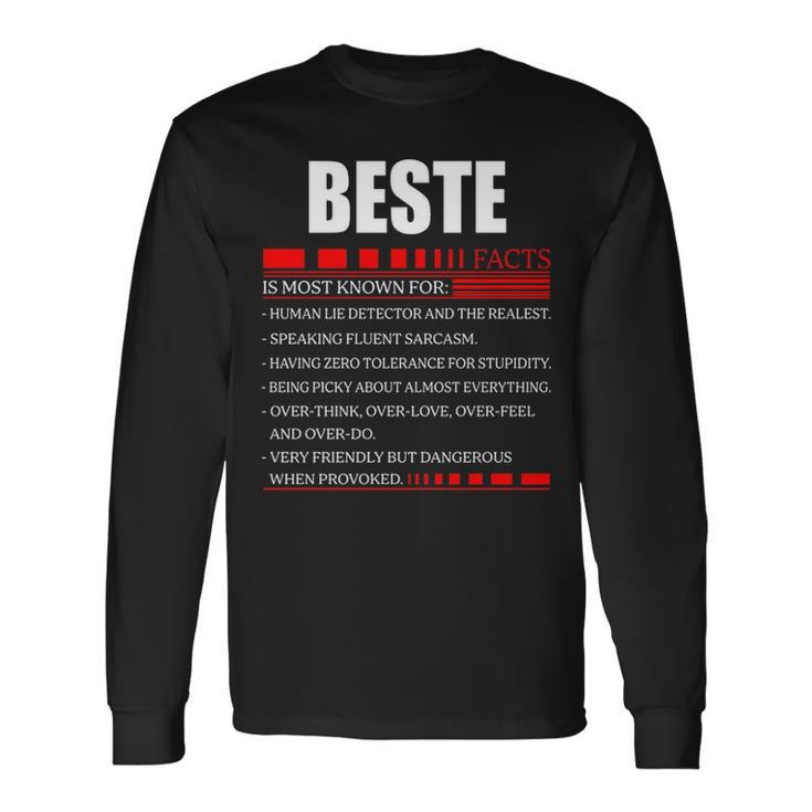 Beste Fact Fact Shirt Beste Shirt For Beste Fact Long Sleeve T-Shirt Gifts ideas