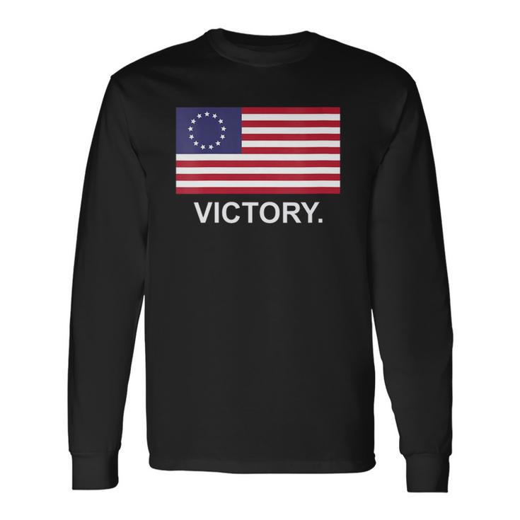 Betsy Ross American Flag Victory Revolutionary War V-Neck Long Sleeve T-Shirt T-Shirt