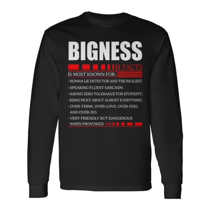 Bigness Fact Fact Shirt Bigness Shirt For Bigness Fact Long Sleeve T-Shirt