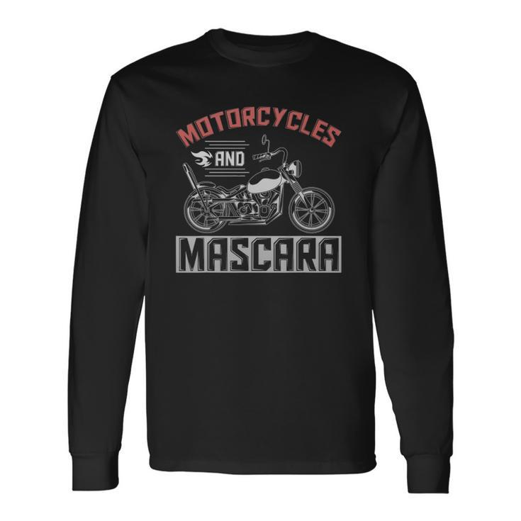 Bike Rider Motorcycle Biker Mascara Biking Biker Long Sleeve T-Shirt T-Shirt