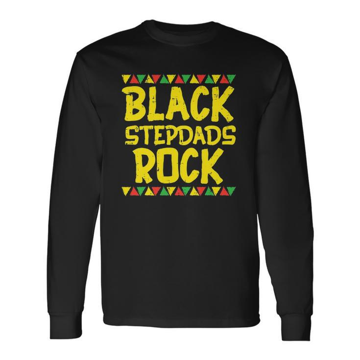 Black Stepdad Rock Kente African American Pride History Long Sleeve T-Shirt T-Shirt