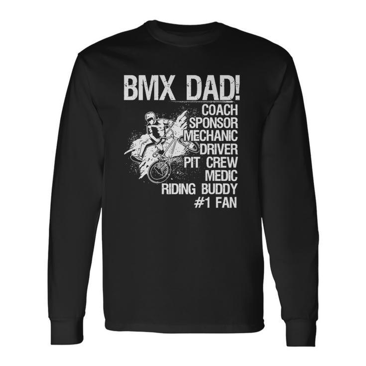 Bmx Dad Coach Sponsor Mechanic Driver On Back Classic Long Sleeve T-Shirt T-Shirt