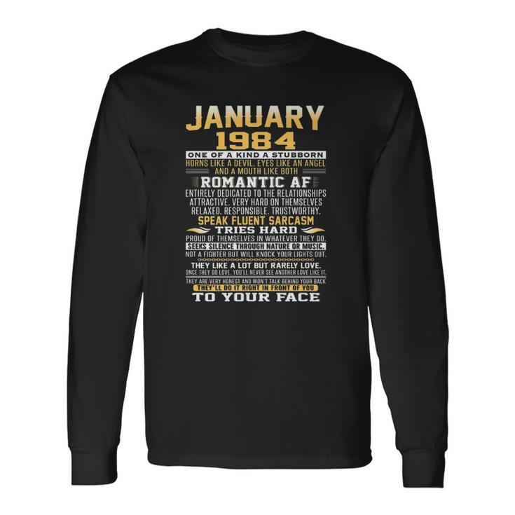 Born In January 1984 Facts S For Long Sleeve T-Shirt T-Shirt
