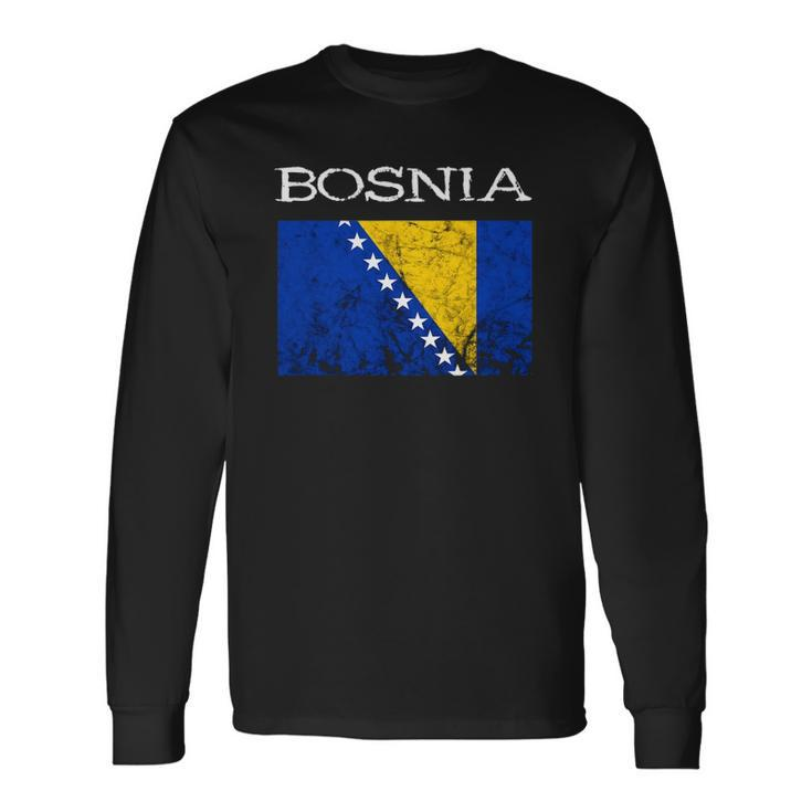 Bosnia-Herzegovina Bosnian Flag Bosnian Pride Bosnian Roots Long Sleeve T-Shirt