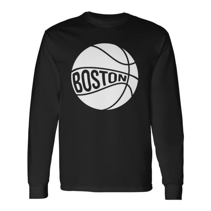Boston Retro City Massachusetts State Basketball Long Sleeve T-Shirt T-Shirt