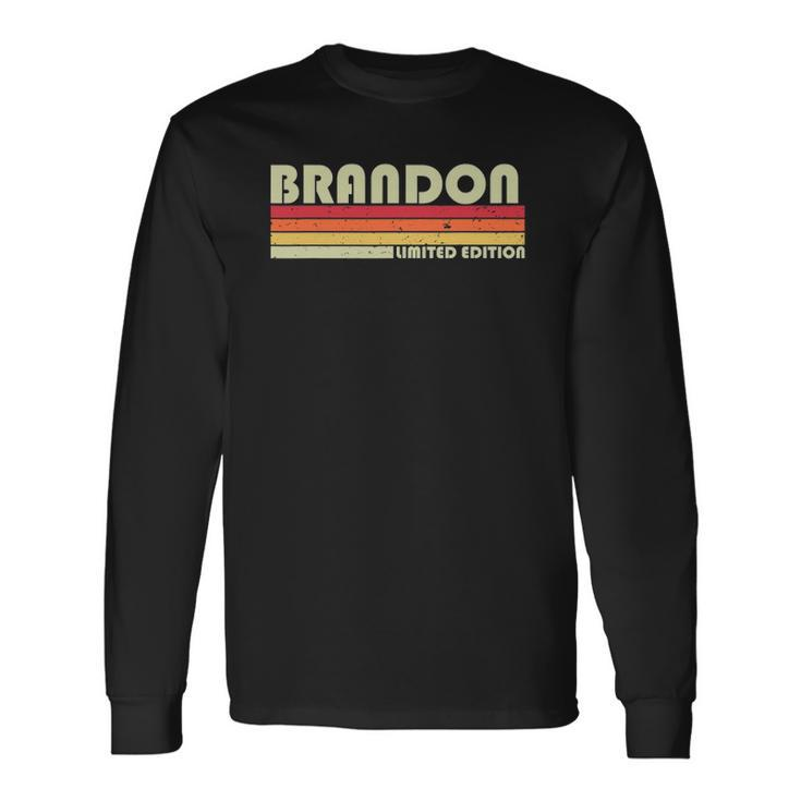 Brandon Name Personalized Retro Vintage Birthday Long Sleeve T-Shirt