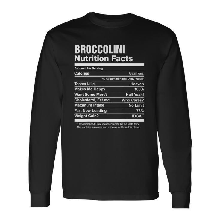Broccolini Nutrition Facts Long Sleeve T-Shirt T-Shirt