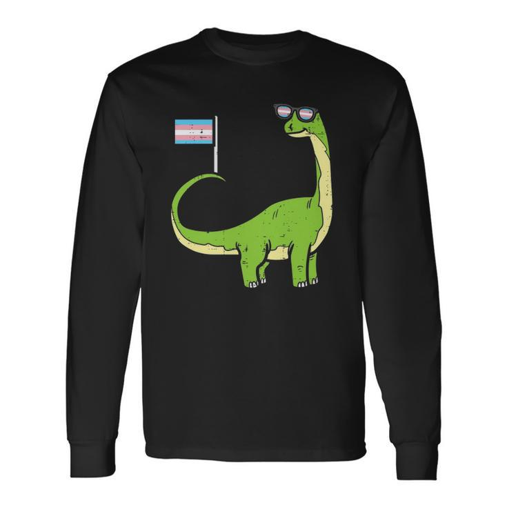 Brontosaurus Dinosaur Dino Lgbt Transgender Trans Pride Long Sleeve T-Shirt T-Shirt