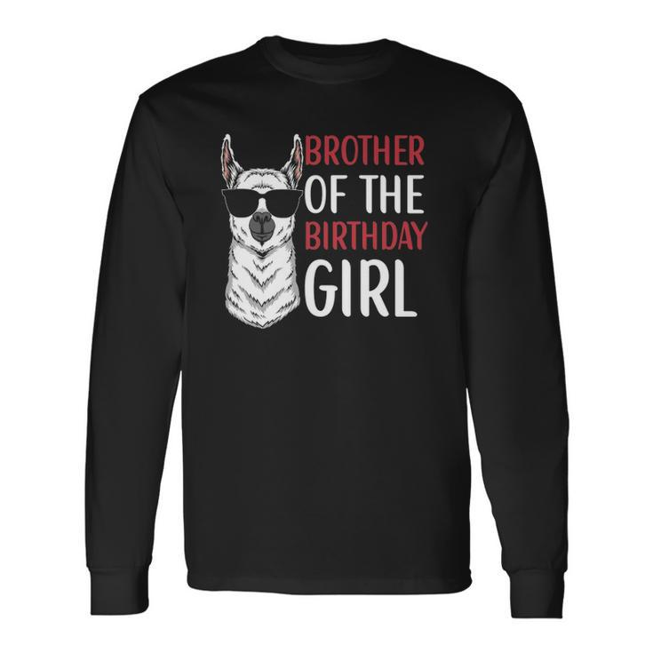 Brother Of The Birthday Girl Matching Birthday Outfit Llama Long Sleeve T-Shirt T-Shirt