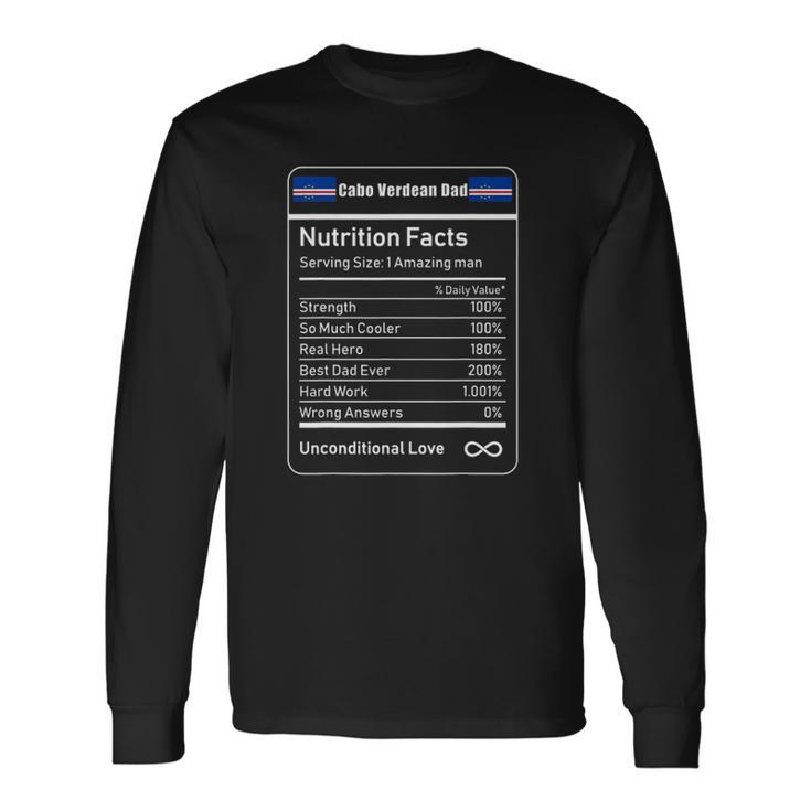 Cabo Verdean Dad Nutrition Facts Long Sleeve T-Shirt T-Shirt