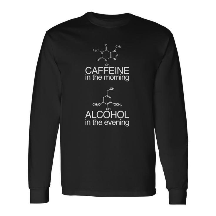 Caffeine Molecule & Alcohol Molecule Long Sleeve T-Shirt T-Shirt