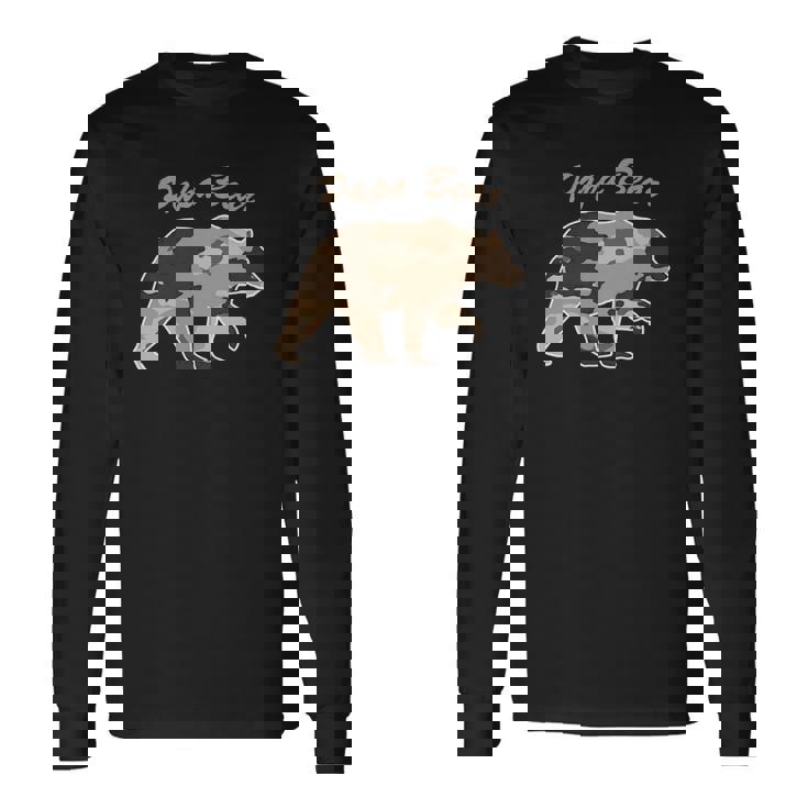 Camouflage Daddy Bear Camo Hunting Papa Bear Long Sleeve T-Shirt T-Shirt
