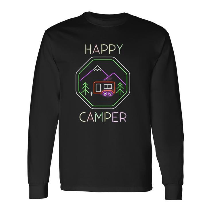 Camper Tee Happy Camping Lover Camp Vacation Long Sleeve T-Shirt T-Shirt